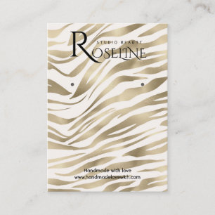 Elegant Gold Zibra Print Display Card
