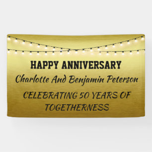 Elegant Golden 50th Wedding Anniversary  Banner