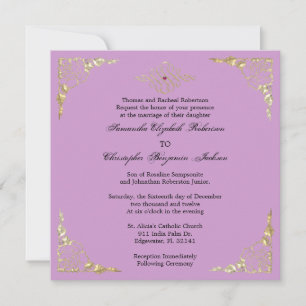 Elegant Golden Accent Gold Wedding Invite