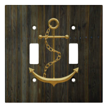 Elegant Golden Anchor Rustic Dock Wood Modern