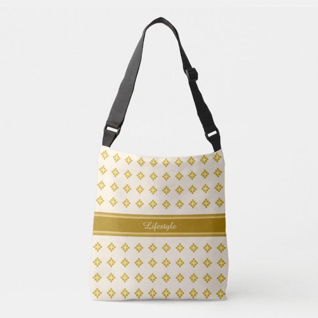 Elegant Golden and Ivory Crossbody Bag (Front)