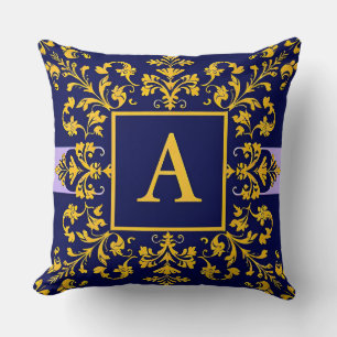 Elegant Golden Baroque Letter A Cushion