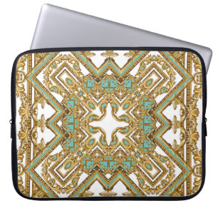 Elegant golden baroque, ornamental design. laptop sleeve