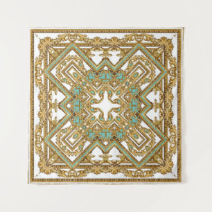 Elegant golden baroque, ornamental design. tapestry