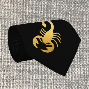 Elegant Golden  -  Black   Scorpio   Zodiac  Tie