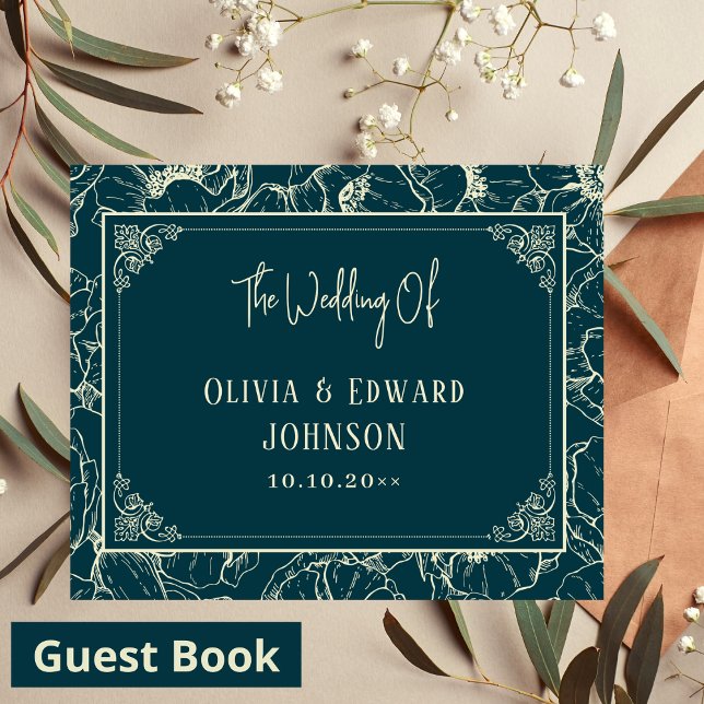 Elegant Golden Bloom Wedding Guest Book (Creator Uploaded)
