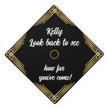 Elegant Golden Border Cap Topper - Graduation