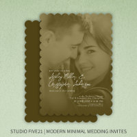 Elegant Golden Brown Duotone Photo Wedding