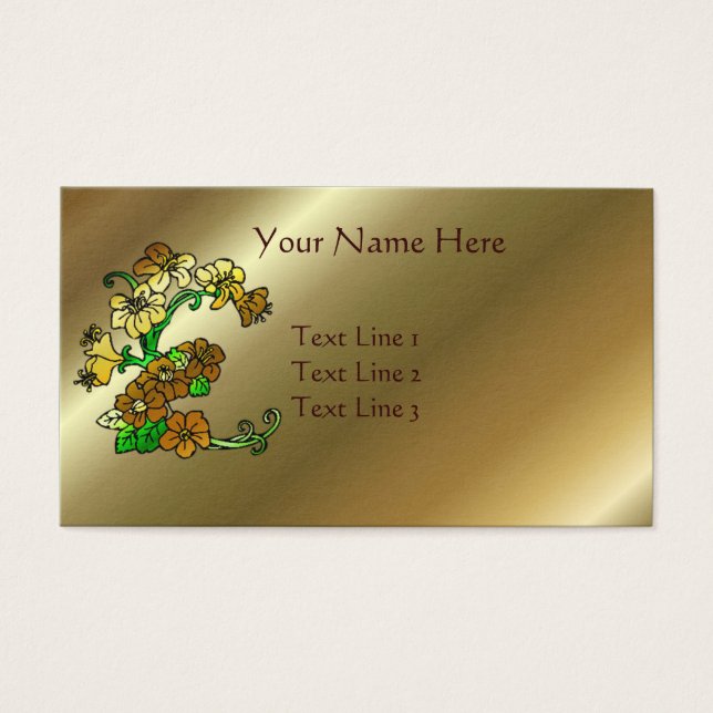 Elegant Golden Brown Flowers (Front)