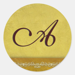 Elegant golden brown monogram envelope seals