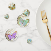 Elegant Golden Butterflies Personalised Name Date