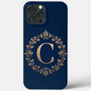 Elegant Golden C Letter Monogram iPhone 13 Pro Max Case