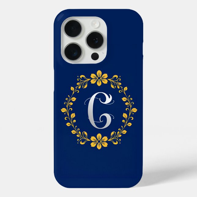 Elegant Golden C Letter Monogram Case-Mate iPhone Case (Back)