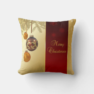 Elegant Golden Christmas Cushion