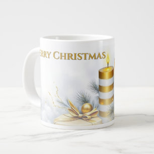 Elegant Golden Christmas Decoration Large Coffee Mug