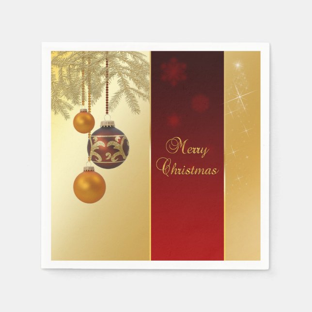 Elegant Golden Christmas Napkin (Front)