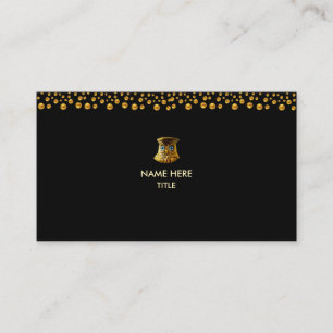 Elegant Golden Confetti on Black Business Card