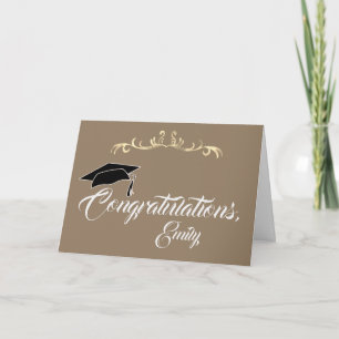 Elegant Golden Congratulations Graduate Graduation Card