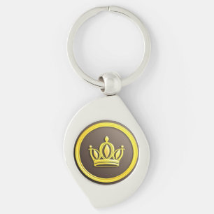 Elegant Golden Crown Key Ring