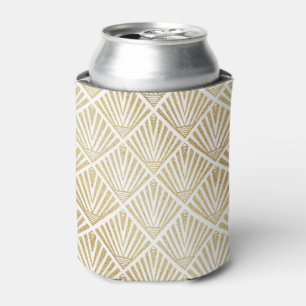 Elegant golden diamond palm art deco design can cooler