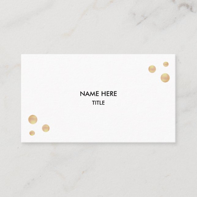 Elegant Golden Dots Business Card (Front)