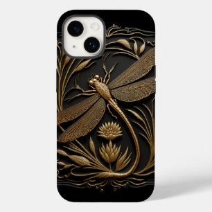 Elegant Golden Dragonfly in Bronze Filigree Case-Mate iPhone 14 Case