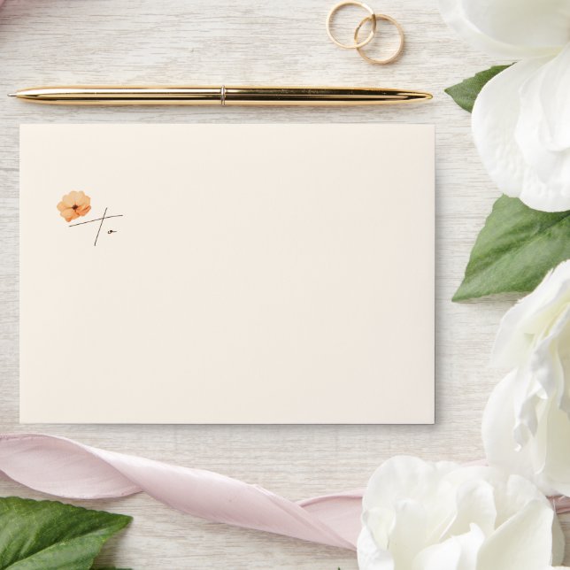 Elegant Golden Fall flowers Wedding Envelope (Wedding)