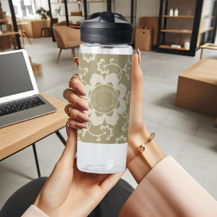 Elegant Golden Floral Ornamental Vintage  Water Bottle