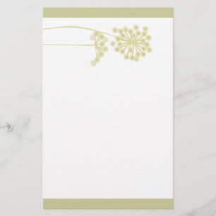 Elegant Golden Flower Design Nature Stationery