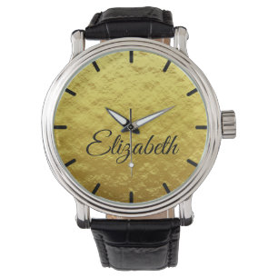 Elegant Golden foil bubbles Customisable Name  Watch