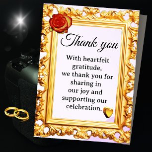 Elegant Golden Frame Anniversary Thank You Card