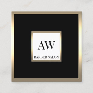 Elegant golden frame black business card