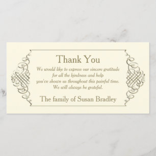Elegant Golden Frame Sympathy Thank You