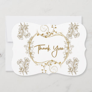 elegant golden frame thank you card