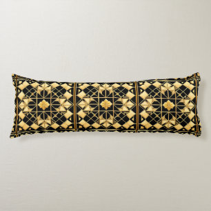Elegant Golden Geometric Art Design Body Cushion