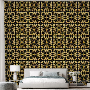 Elegant Golden Geometric Pattern Design Wallpaper