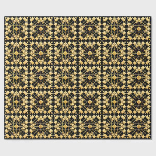 Elegant Golden Geometric Pattern Design Wrapping Paper