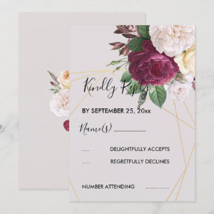 Elegant   golden geometric  RSVP Invitation