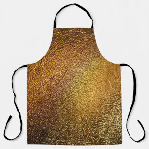 Elegant Golden Glossy Leather Texture Apron