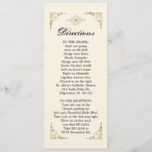 Elegant Golden Gold Matching Directions Map Invitation