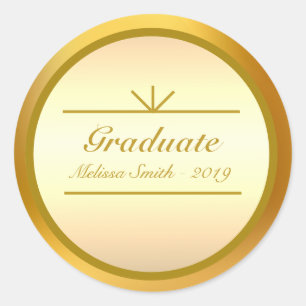 Elegant Golden Graduate Sticker