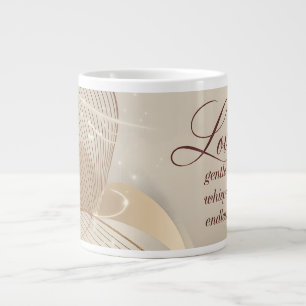 Elegant Golden Heart Romance Art Large Coffee Mug