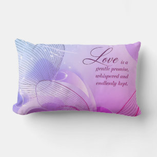Elegant Golden Heart Romance Art Lumbar Cushion