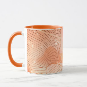Elegant Golden Heart Romance Art Mug