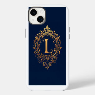 Elegant Golden L Letter Monogram iPhone 14 Plus Case