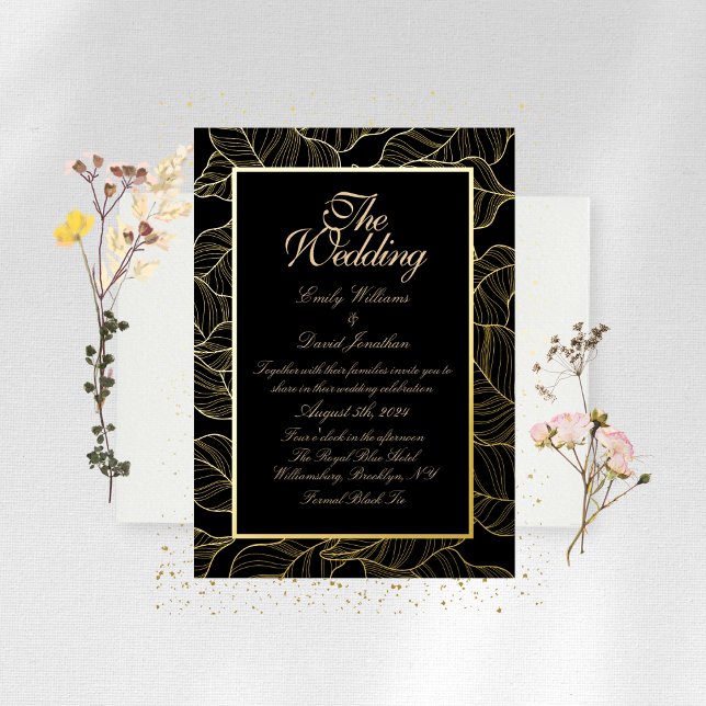 Elegant Golden Leaves Black  (Creator Uploaded)