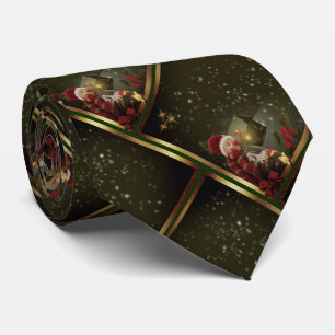 Elegant Golden Lines Snowman Tree  Tie