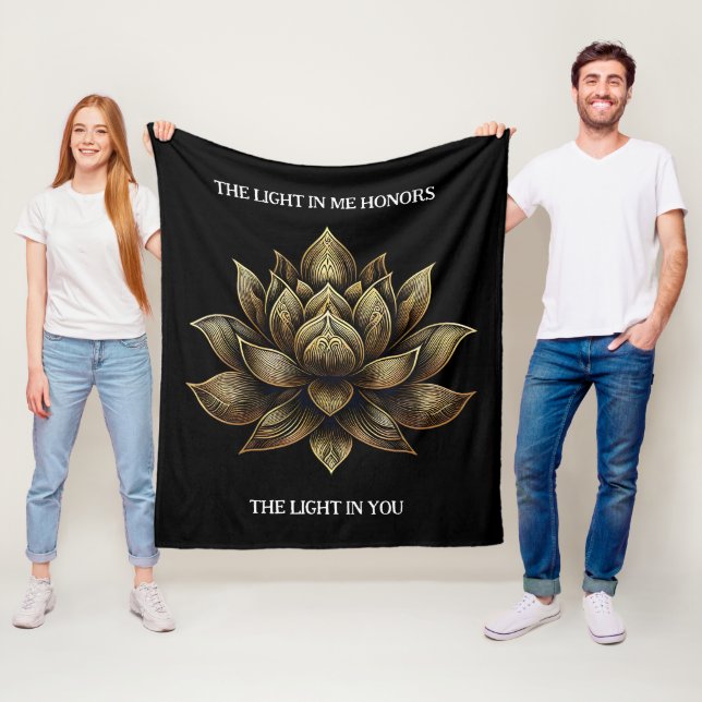 Elegant Golden Lotus Flower The Light in Me ... Fleece Blanket (In Situ)