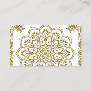 Elegant golden lotus flower yoga business card