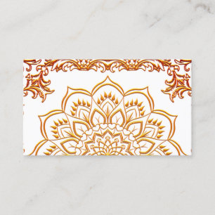 Elegant golden lotus flower yoga business card